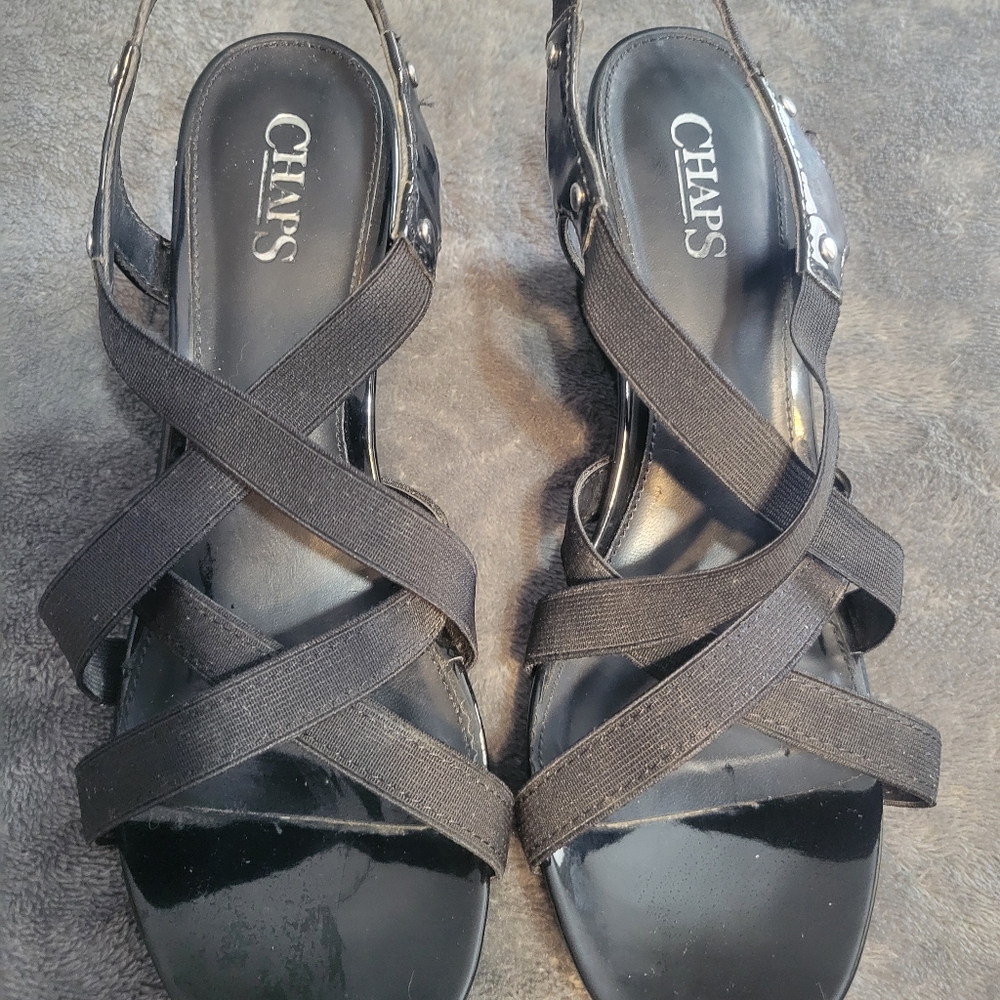 Chaps Women's Black Strappy Sandals